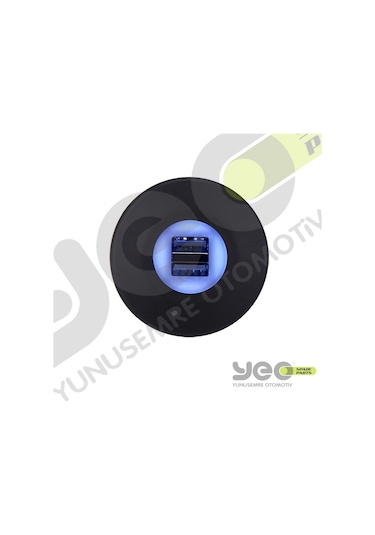 Çift Usb Işıklı Araç Şarj Soketi 12-24V 4.2A Mavi