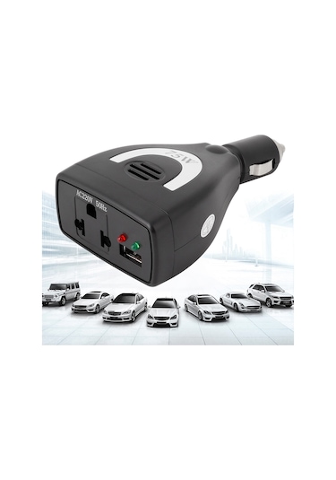Lemestar Araç İçin Entegre Usb Çıkışı 75w 12v Dc'den 220v Ac'ye Dönüştürücü, Modifiye Sinüs Dalga, Taşınabilir Elektrik Aleti