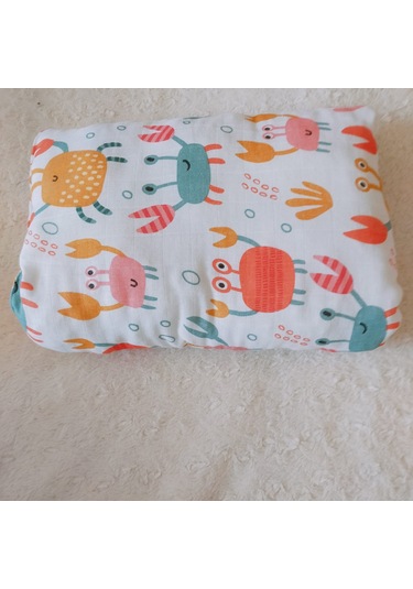 Organik 4'lü Müslin Bebek Panço, Örtü, Yastık, Mendil Takımı