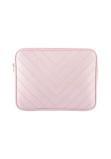 Notebook Laptop Macbook Uyumlu Çantası Suni Deri 15.6" İnç - 800-düz Açık Pembe