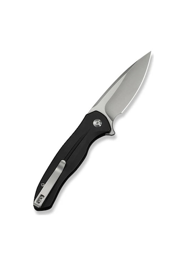 Civivi Button Lock Kitefin Black Aluminum Handle Satin Finished 14c28n Blade Kamp Çakı Siyah