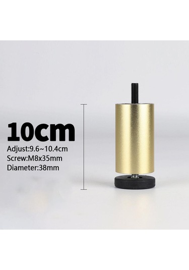 Suntek 4 Adet Alüminyum Alaşımlı Mobilya Ayakları Altın-10cm Çok Renkli