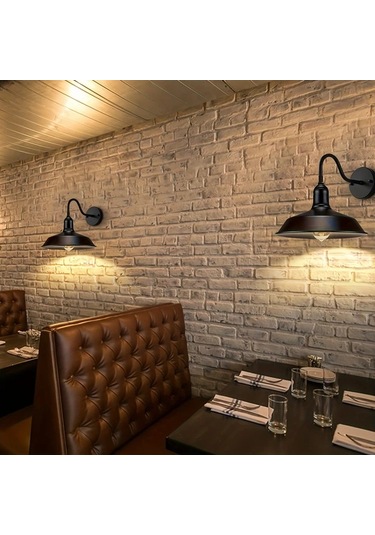 Xuweiwei 1 Adet Çiftlik Evi Duvar Lambası Çiftlik Duvar Lambaları Kaz Sığırları Vintage Siyah Endüstriyel Veranda Giriş Garaj Aksesuarı Ahşap