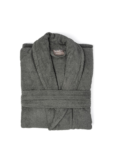 Soley Minerva Extra Yumuşak %100 Pamuk Kadın / Erkek Unisex Bornoz Antrasit