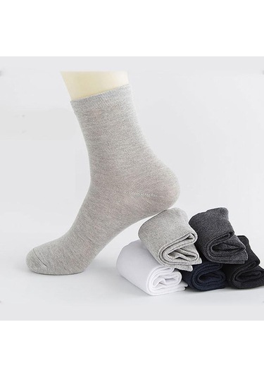 Beyaz 5 Çift/grup Yüksek Kaliteli Erkek Pamuk Çorap Iş Sonbahar Kış Deodorantı Nefes Adam Uzun Çorap Beyaz