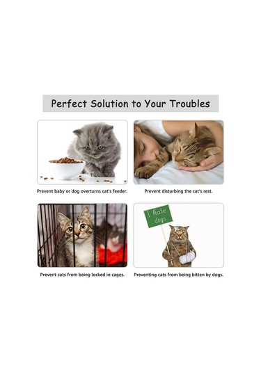 Xindoker Kedi Ve Köpekler İçin 4 Ayarlı Kapı Kilidi - Beyaz, Kolay Kurulum, Dayanıklı Malzeme