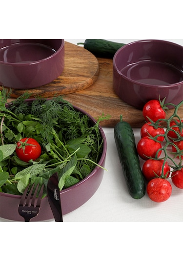 Keramika Mor Stackable Salata/Çerez Seti 3 Parça