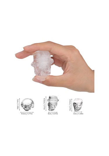 Ximistore9 3d Kafatası Şekilli 6 Lü Silikon Buz Kalıbı - Yiyecek Dereceli, Kolay Çıkarım, Funnel İçerir Mavi