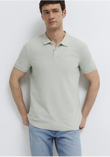 Mavi - Mavi Mühür Logo İşlemeli Yeşil Polo Tişört 8804370148