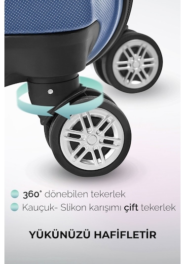 Polo&Sky Elmas Model Lacivert Renk Orta Boy Valiz Bavul Lacivert