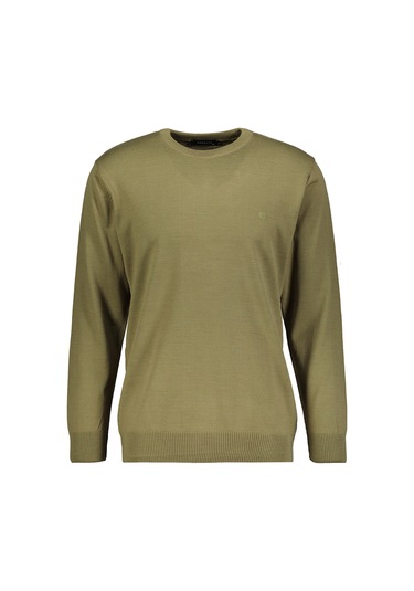 Finesuits Erkek Düz Yünlü Kazak 2422201003.dzoyr Haki