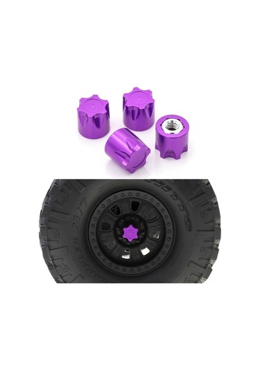 Ebitda 4 Adet Alüminyum Jant Kapağı - Renk: Siyah, Trax4, Scx10, Redcat Gen8 İçin M4 Somunlu