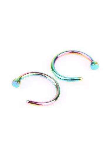 Novahub Çok Renkli Moda Sahte Septum Tıbbi Titanyum Burun Halkası Vücut Klip Çember Kadınlar İçin Piercing Takı 1 Adet Çok Renkli Çok Renkli