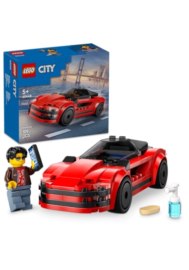 LEGO® City Kırmızı Spor Araba 60448 - 5 Yaş ve Üzeri Çocuklar için Yaratıcı Oyuncak Yapım Seti (109 Parça)