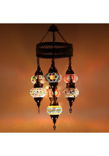 Dekoratif MOZAİK AVİZE RENKL TAVAN LAMBASI