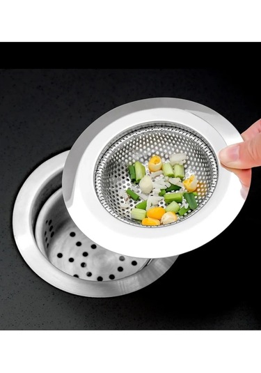 1 Adet Pratik Paslanmaz Çelik Lavabo Süzgeci 7,5 Cm Çelik Mutfak Lavabo Süzgeci Evye Süzgeç