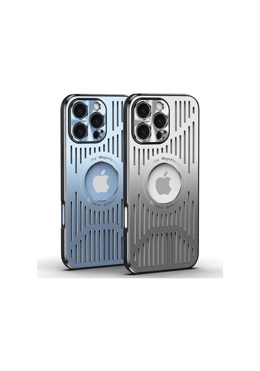 İphone Uyumlu 16 Pro Max Kılıf Arkası Boş Isı Dağıtıcı Alüminyum Alaşımlı Telefon Kılıfı