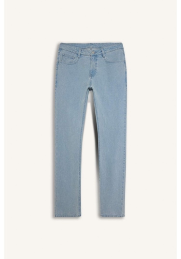 Defacto Sergio Regular Fıt Normal Bel Boru Paça Düz Paça Jean Pantolon E1936AX25SP Mavi