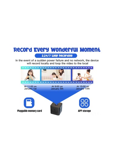 Geeroyoo X1 Akıllı Wifi Güvenlik Kamerası: 1080p Gece Görüşlü, Hareket Algılama, Ev Ve Ofis İçin Mobil Uygulamalı Mini Kamera