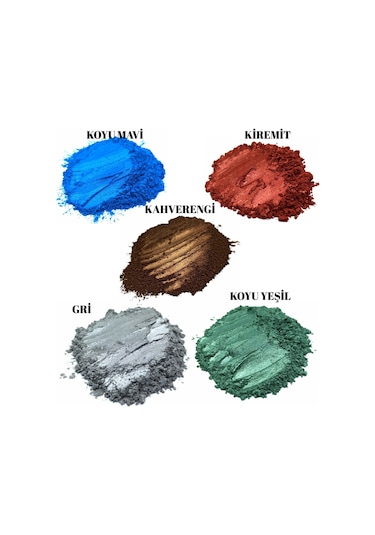 Metalik Sedefli Pigment Toz Boya Seti 5 Renk Set