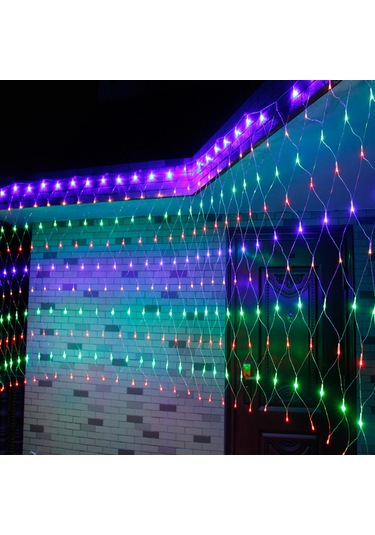 Skycity Dış Mekan Güneş Enerjili Ağı Şekilli 96 Led Noel Dekorasyon Lambası 1.5x1.5m Sıcak Beyaz Avrupa Standartı Uç Takılı Sarı