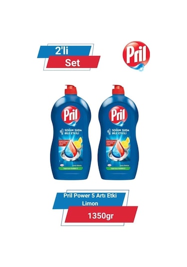 Pril Power 5 Artı Etki Limon 1350gr 2'li Set set-hnkdtj-5187-6136