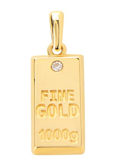 14 Ayar Altın Külçe Fine Gold Kolye Ucu 0,90 Gr-6637 Altın