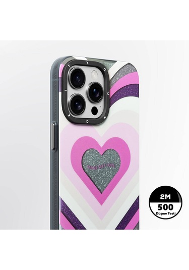 İphone 14 Pro Max Uyumlu Kılıf Magsafe Şarj Özellikli Youngkit Star Dazzle Serisi Kapak Pembe