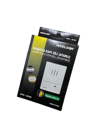 Akelsan Kanarya Kapı Zili Tek Sesli 12 Volt Ak-901