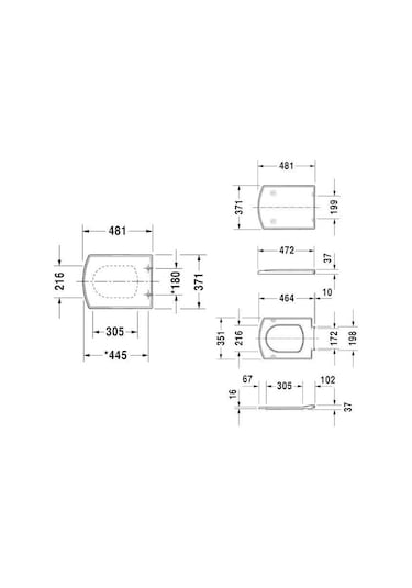 Duravit Caro Klozet Kapağı Yavaş Kapanır 0065690095