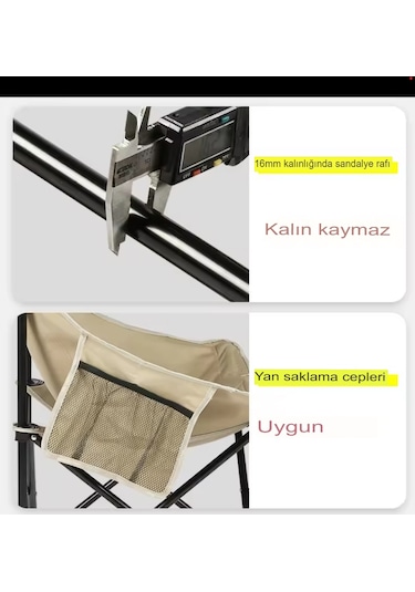 Yeşil Renk Katlanır Kamp Piknik Sandalyesi Ve Taşıma Çantalı Bahçe Yeşil