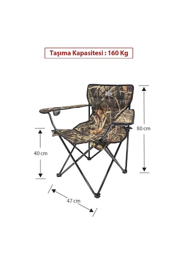 Gray Wolf Bardaklı Kamp Sandalyesi - Kamuflaj Bp100 Kamuflaj Çok Renkli