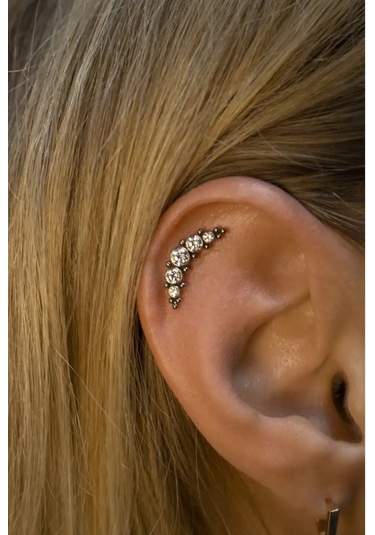 Dzirka Taşınabilir Labret Küpe Kulaştırma Burun Frenulum Piercingi Titanyum 103372126 Gri