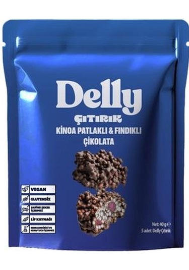 Delly Glutensiz Kinoa Patlaklı Fındıklı Çikolata 40 G