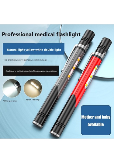 Sones B35 Xpg+led Mini Kalem Işığı Üç Işık Kaynağı Kullanışlı El Fenerleri Gri