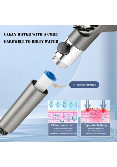 Besthome1 3 Modlu Siyah Duş Başlığı, 22 Şerit, Kesme, Tutucu Seti Diğer