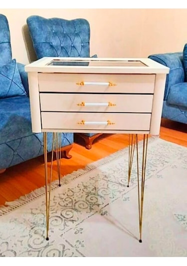 Firkete Tel Sehpa Ayağı (Altın Sarısı - 46 cm - 4 Adet)