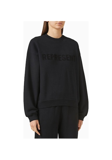 Represent Owners Club Sweatshirt, Brushed Cotton Fleece Sweatshirt Siyah