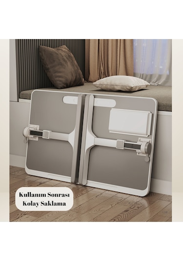 Karr Office Move - N9 Yükseklik Ayarlı Led Aydınlatmalı Gri Laptop Sehpası Diğer