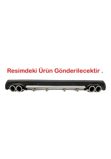 Hyundai Accent Blue Uyumlu Gri Difüzör Çiftli Yuvarlak Egzoz Görünümlü D Tip Difizör