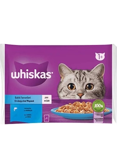 Whiskas Pouch Jöle İçinde Somonlu Ton Balıklı Kedi Maması 4 x 85 G