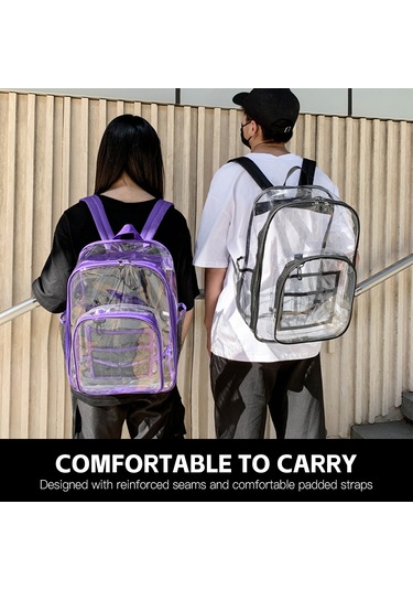 Yifomall Outdoor Kamp İçin 3'lü Set: Şeffaf Pvc Sırt Çantası, Tote Ve Clutch - Su Geçirmez, Geniş Hacimli Gri Çok Renkli