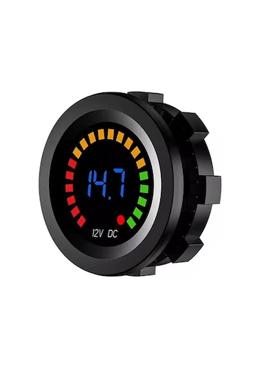 Ayt Powermaster Ic-230e 6-18 Volt Voltmetre Pano Tipi Akü Göstergeli 28 Mm 6-18 Volt Dış Çap 36.5 Mm 2 Pinli