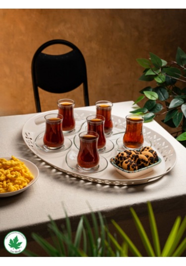 Lin Metal Lalin Tepsi - Krem