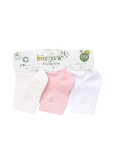 Biorganic Bibaby Organik Çorap Soket 3lü Summer Pembe-10149 Pembe