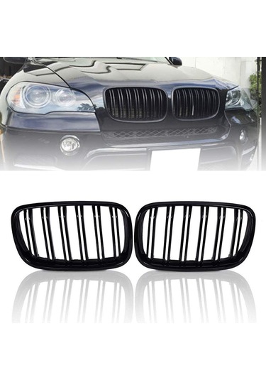 Bmw X6 E71 Çift Şeritli Ön Panjur Izgara 2006-2013 Arası Parlak S