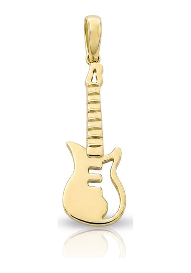 Gitar Altın Kolye Ucu Açık Sarı Altın