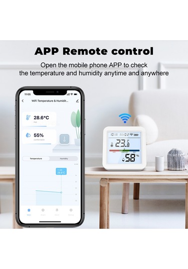Springsun Tuya Zigbee Sıcaklık/nem Ölçer Lcd Arka Aydınlatma Uzaktan App Kontrol Alexa & Google Uyumlu Sesli Yönetim