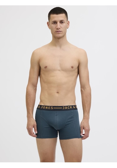 Jack & Jones Erkek Düz Renk 5'li Boxer Paketi - Blue - 12293348 Blue Wing Teal
