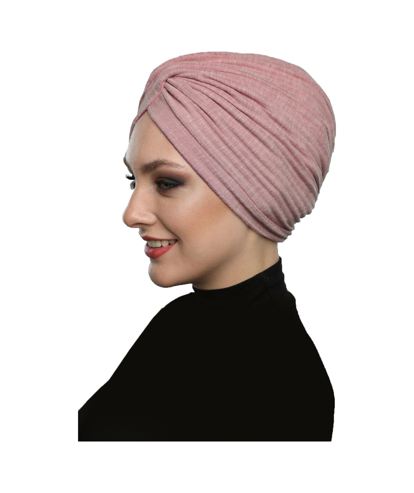 Çapraz Penye Astarlı Şeker Pembesi Hazır Türban Tesettür Havuz Bonesi Şeker Pembesi